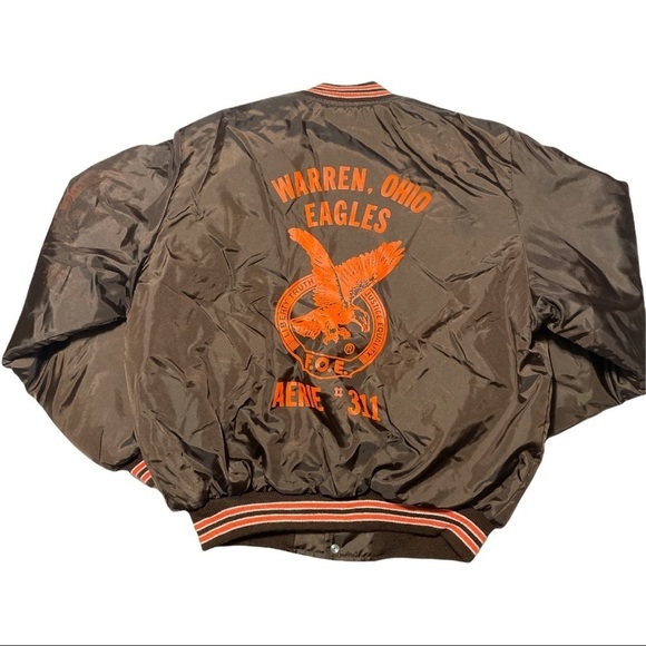 Vintage birdie varsity jacket with Union logo on back men’s xxl Brown Orange - Picture 2 of 5